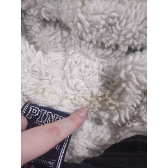 Y2K Victoria's Secret Pink Hoodie Lined Sequin Dog Logo Mcbling Scene Sz Small - Picture 7 of 7